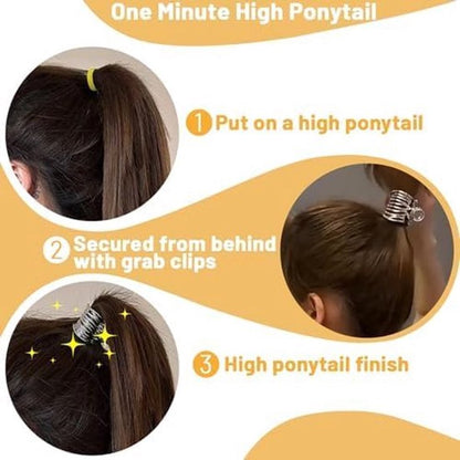 Hair Clips - 3 Pieces - Non-Slip Clips - Hair Clamp - Hairpin - Hairpins - Anti-Slip Clips - Girls' Hair Accessories - High Ponytail Clips - Decorative Hair Accessories for Ladies - For Women and Girls - Gold/Silver/Black