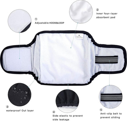 Dog Heat Pants - 3 Pieces - Dog Pants - Dog Diaper - Size L - Super Absorbent - Washable - Reusable - Prevents Unwanted Pregnancies in Female Dogs - Eco-Friendly - Perfect Fit - For Incontinence and Heat