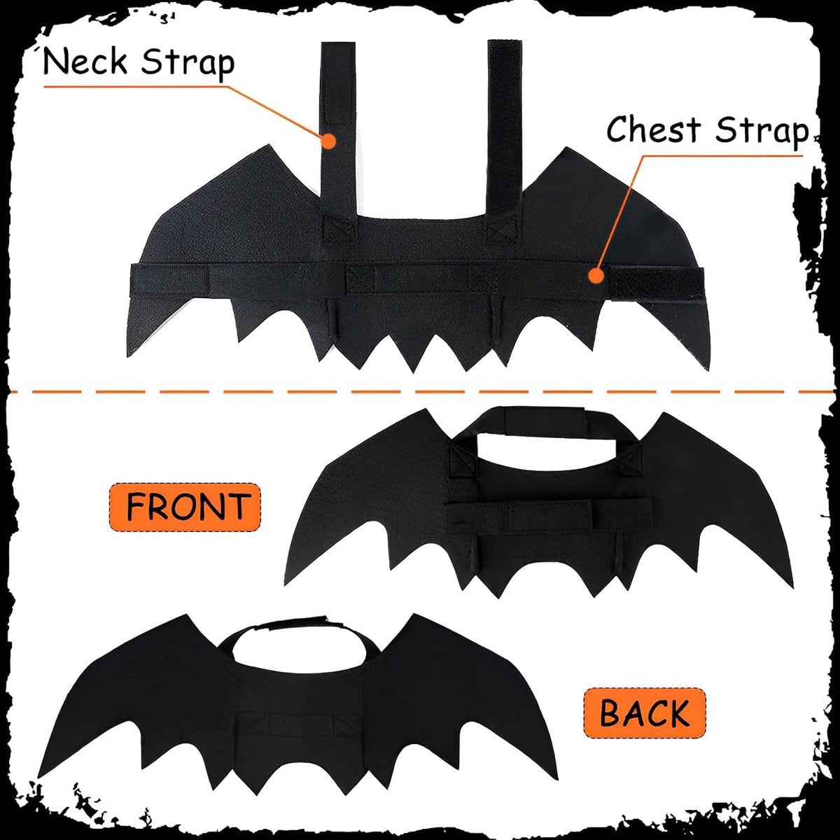 Dog - Cat - Creative Animal Clothing - Dog Costume - Halloween - Christmas - Bat Wings - Cat Clothing - Christmas Clothing - Bat Wings Costume - Black - for Home / Party / Festival / Christmas / Halloween / Christmas