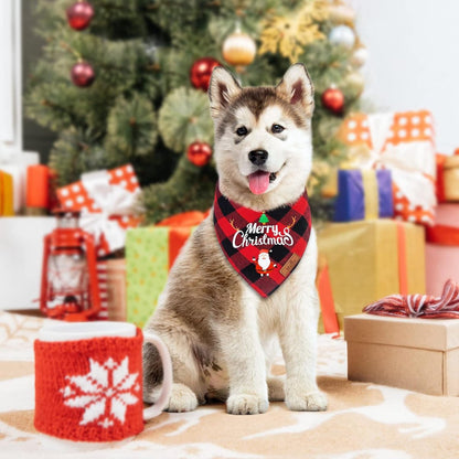 Christmas Dog Bandana - Neck Scarf For Your Pet Bandana Dog Dog Cat - Triangular Cloth - For Small, Medium And Large Puppies - Adjustable Bandana - Red/Green