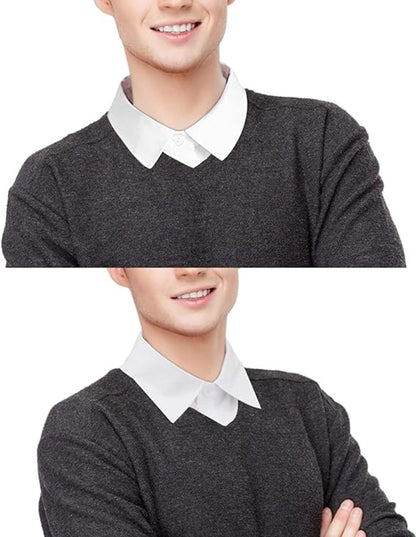 2 pieces - Women's Shirt Collar - Shirt Collar - Detachable Collar - Small Shirt Collar - Faux Detachable Collar - Detachable Pointed Collar - Small Collar - Pointed Collar - Shirt Replacement - Blouse - Adjustable - One Size - White, Black