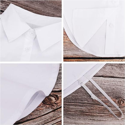 2 pieces - Women's Shirt Collar - Shirt Collar - Detachable Collar - Small Shirt Collar - Faux Detachable Collar - Detachable Pointed Collar - Small Collar - Pointed Collar - Shirt Replacement - Blouse - Adjustable - One Size - White, Black
