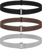 Elastic trouser belt - 3 Pieces - Elastic belt - women's belt - Adjustable Elastic - Trouser belt - Stretch Belts - stretchable belt - trouser belt - Non-slip Waist belt For Men and Women - For Jeans, Trousers and Dresses - Black, Grey, Brown