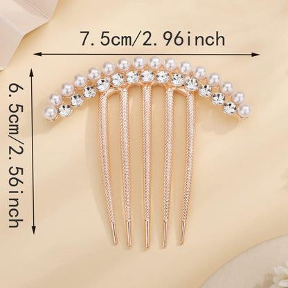 2 pieces - Hair comb - Hair clip - Hairpin - Hair clamps - U-shaped side comb - pearl side hair combs - crystal rhinestone hair comb - bridal hairpieces - decorative combs - hairpins - headwear - hair accessories
