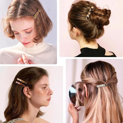 6pcs French Hair Clips - 3 Inch Hair Pin - Tortoiseshell Acetate - Delicate Hair Accessories - Colorful Hair Slides for Girls and Women