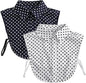 2 pieces - Women's Shirt Collar - Shirt Collar - Detachable Collar - Small Shirt Collar - Faux Detachable Collar - Detachable Pointed Collar - Small Collar - Pointed Collar - Shirt Replacement - Blouse - Adjustable - One Size - White and Black Dots