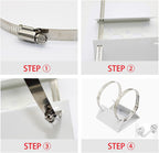 Security camera bracket - Camera bracket - Security bracket - with 2 rings - universal metal bracket - Vertical pole adapter - For security cameras - Sturdy metal bracket - Flat pole bracket - sturdy and durable - White
