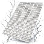 Shower mat - 40*68 cm - Non-slip shower mat - Bath mat - with suction cups and drainage holes - non-slip bath mats - for use in the bath, shower tray, or bathroom tiles - easy to cut and dry - for the elderly, children, and pets - white & grey