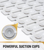 Shower mat - 40*68 cm - Non-slip shower mat - Bath mat - with suction cups and drainage holes - non-slip bath mats - for use in the bath, shower tray, or bathroom tiles - easy to cut and dry - for the elderly, children, and pets - white & grey