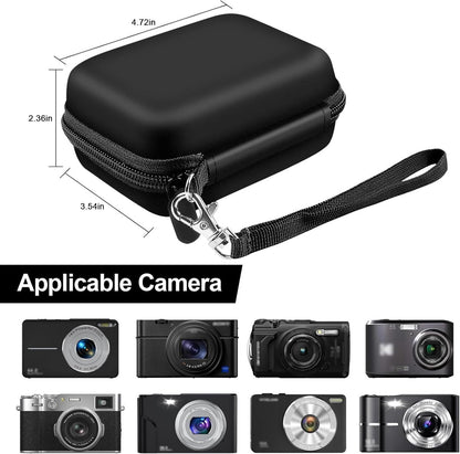Camera Bags - Camera Bag - Storage Pouch - Storage Box - Carrying and Protective Case for Digital Cameras - Digital Camera Carrying Case - Camera Storage Holder - For Batteries, Cable, Memory Card, Card Reader and Accessories - Black - 12*9*5.5 cm