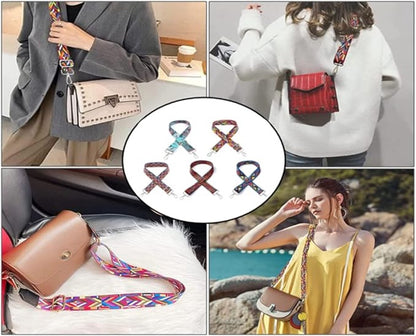 Bag Strap - 4-Piece Shoulder Strap - Adjustable Bag Strap - Bagstrap - Bag Strap - Colorful Ethnic Style Strap - shoulder strap for bag - Shoulder Strap - bag strap bag strap - Front Shoulder Strap Handbag Canvas Bags DIY Accessories Unisex