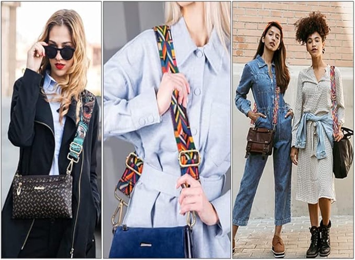 Bag Strap - 4-Piece Shoulder Strap - Adjustable Bag Strap - Bagstrap - Bag Strap - Colorful Ethnic Style Strap - shoulder strap for bag - Shoulder Strap - bag strap bag strap - Front Shoulder Strap Handbag Canvas Bags DIY Accessories Unisex