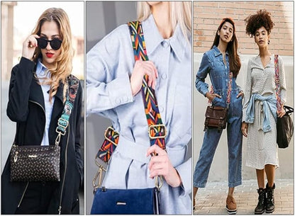 Bag Strap - 4-Piece Shoulder Strap - Adjustable Bag Strap - Bagstrap - Bag Strap - Colorful Ethnic Style Strap - shoulder strap for bag - Shoulder Strap - bag strap bag strap - Front Shoulder Strap Handbag Canvas Bags DIY Accessories Unisex