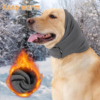 Dog Collar - Ear Muffs for Dogs - Dog Hat - Head Circumference 49-54 cm - Relief from Snoring Anxiety - with Adjustable Velcro Fastening - Noise-Dampening Headwear - 23*16*3 cm - Grey