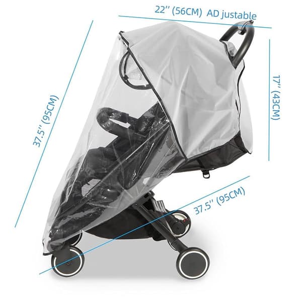 Universal Stroller Rain Cover 5-in-1 Transparent Weather Protection for Infants