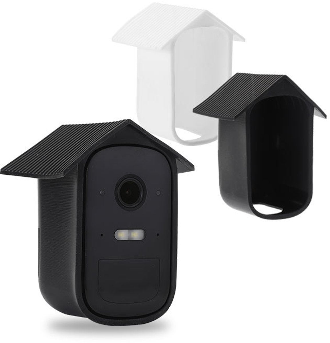 2 pieces - Camera silicone protective cover - Surveillance camera protective cover - suitable for EufyCam 2C - Protection - Weatherproof silicone housing - Soft - Black + White