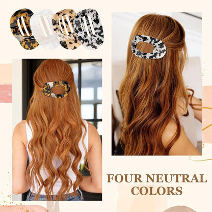 Hair Clips - 4 Pieces - Women - Flat - Hair Accessories - Hair Clip - 4 Colors - Hairpins - Clips - Leopard