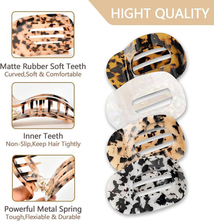 Hair Clips - 4 Pieces - Women - Flat - Hair Accessories - Hair Clip - 4 Colors - Hairpins - Clips - Leopard