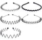 Hair Accessories - 5 Pieces - Headbands - Tiara - Unisex Women and Men - Lightweight - Sports Headband - Plastic - For Running, Sports and Daily Use - Black