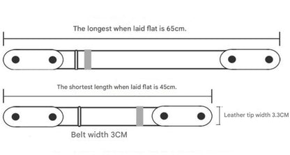 Buckle-Free Belt - 4 Pieces - Elastic Belt Without Buckle - PU - Buckle-Free & Elastic Belt for Women & Men - Buckle-Free Belt - Belt Without Holes - Suitable for Pants and Skirts - 3cm Wide - Black/White/Light Blue/Dark Blue