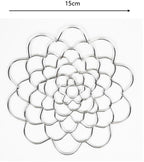 Flower Arrangement Holder Set - 2 Pieces - Flower Stand - Stainless Steel - Metal Wire Flower Arranger - Reusable - Flower Arranging Tool - Flower Grid Organizer - Suitable for Vases, Flower Stems and Bouquets - 15cm - Silver