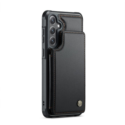 Compatible with Samsung Galaxy S25 Case with RFID Protection and Stand in Black