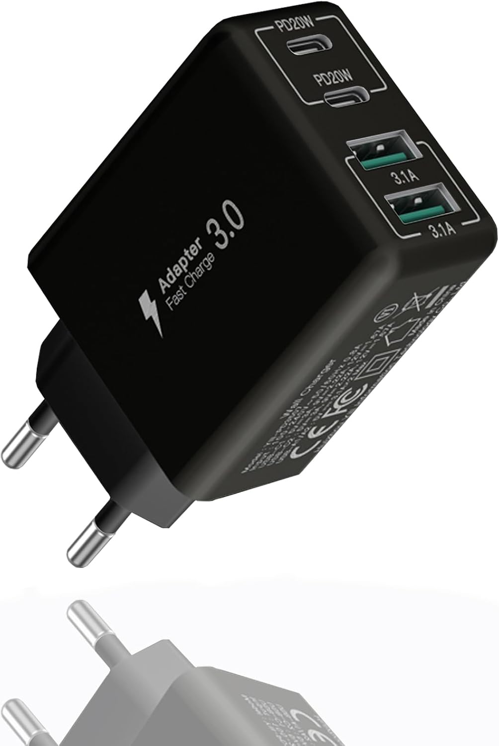 USB C Charger, 40W Fast Charger with Multiple Outlets, Compatible withSamsung and Xiaomi, USB Charging Plug Adapter