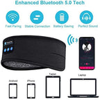 Wireless Headband Headphones Compatible with All Devices for Running Sleeping Music Black