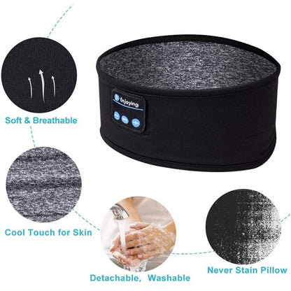 Wireless Headband Headphones Compatible with All Devices for Running Sleeping Music Black