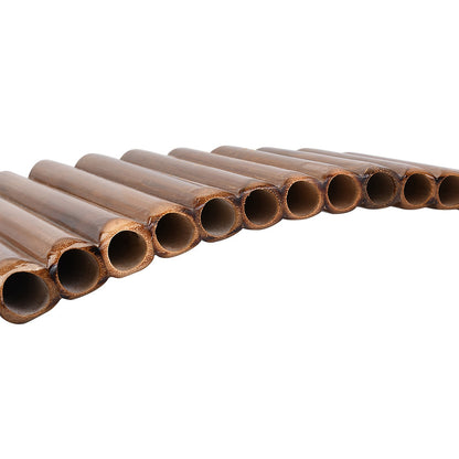 Handmade 15-Pipe Bamboo Pan Flute Natural Woodwind Instrument G-Tone