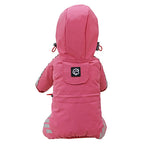 Dog Raincoat Waterproof Pink Hood Jacket Pet Clothing Size L