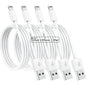 Compatible with Apple MFi Certified Lightning Charging Cable 4-Pack 1.8m iPhone 12 11 X XR XS 8 7