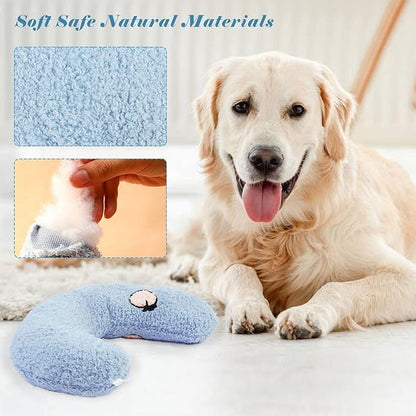 Comforting Cat Pillow for Anxious Dogs, Soft U-Shaped Dog Bed with Plush Toy for Better Sleep