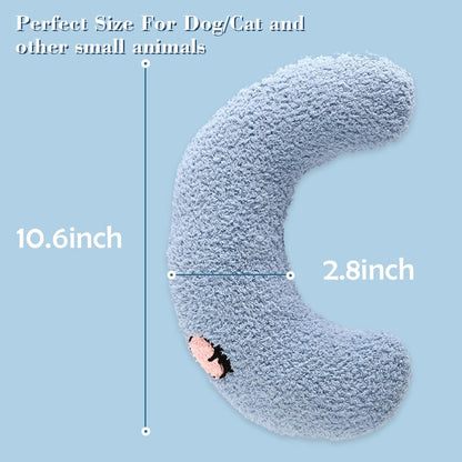 Comforting Cat Pillow for Anxious Dogs, Soft U-Shaped Dog Bed with Plush Toy for Better Sleep