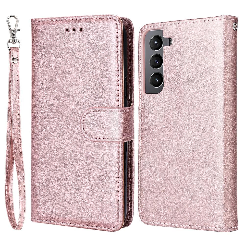 Compatible with Samsung S22 Magnetic 2-in-1 Phone Case Wallet Pink Pink Gold