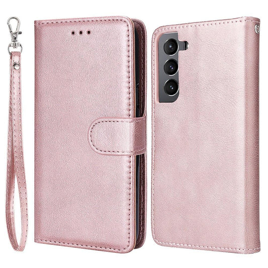 Compatible with Samsung S22 Magnetic 2-in-1 Phone Case Wallet Pink Pink Gold