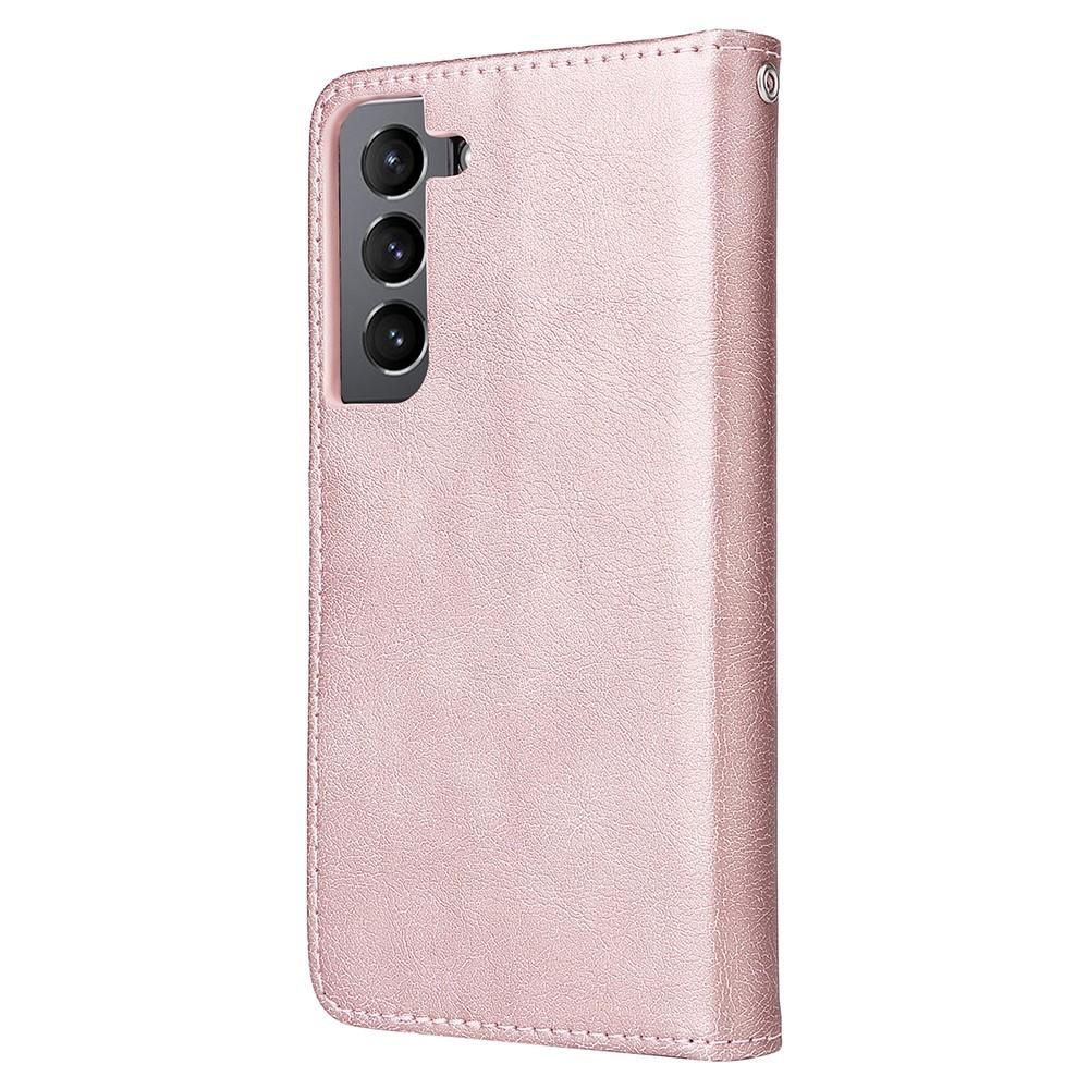 Compatible with Samsung S22 Magnetic 2-in-1 Phone Case Wallet Pink Pink Gold