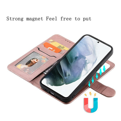 Compatible with Samsung S22 Magnetic 2-in-1 Phone Case Wallet Pink Pink Gold