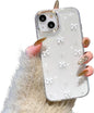 iPhone 15 Plus Case, Bling Glitter 3D Bowknot Protective Cover, Crystal Clear Sparkly White Slim Soft Durable Case Compatible with iPhone 15 Plus