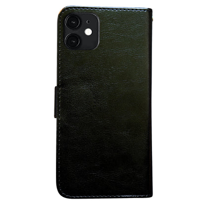 iPhone 12 Leather Case Protection Black Compatible with iPhone 12