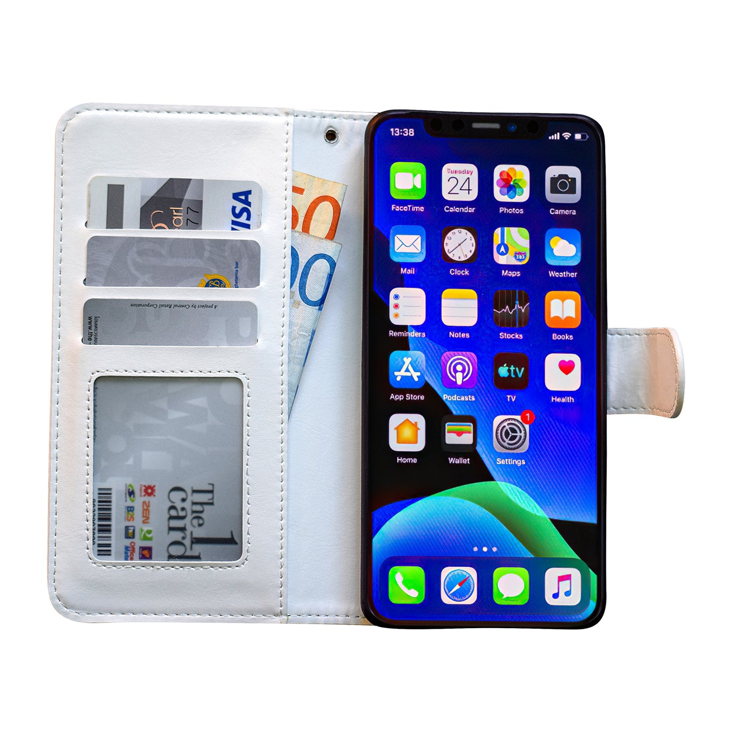 iPhone 12 Leather Case Protection Black Compatible with iPhone 12