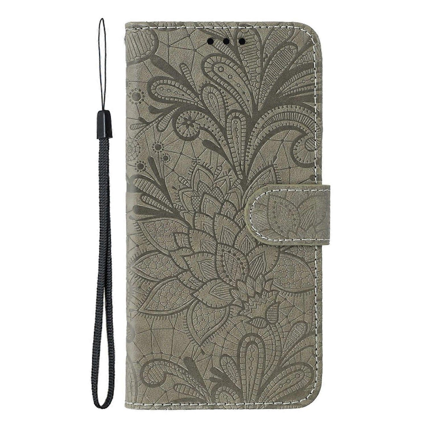 Compatible with Apple iPhone 16e Lace Flowers PU Leather Flip Wallet Case