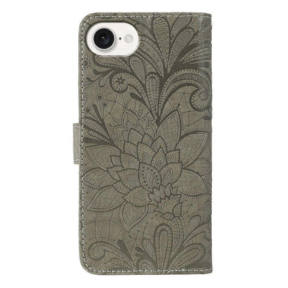 Compatible with Apple iPhone 16e Lace Flowers PU Leather Flip Wallet Case