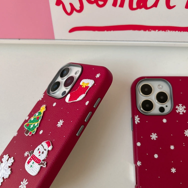 Compatible with Apple iPhone 16 Pro Max Case 3D Christmas Frosted PC Hybrid TPU Cover