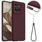 Motorola Edge 50 5G Case MagSafe Compatible Liquid Silicone Case with Lanyard Black Multicolor Burgundy