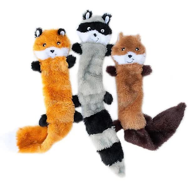 Dog Toys with Squeak and Rattles 3-Pack Plush Chew Toys for Large Medium Dogs