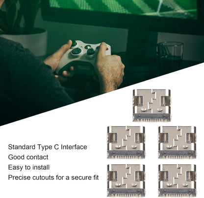 5pcs Type C Charging Port for, Replacement Controller USB C Charging Socket, Standard Type C Interface