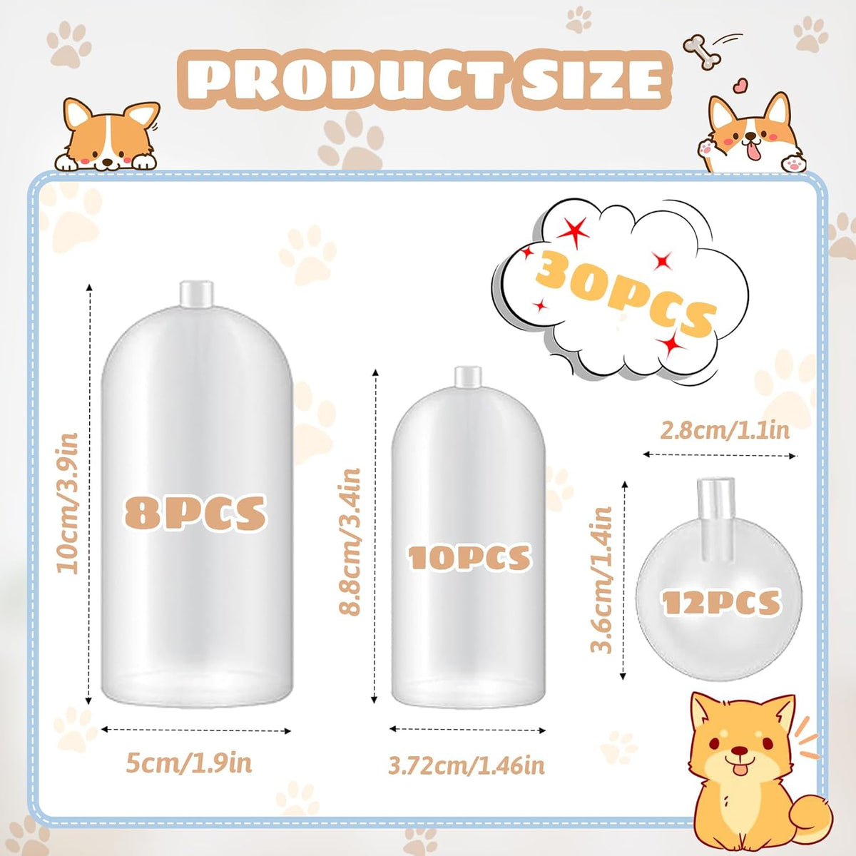 30 Pack Replacement Squeakers for Dog Toys, Plastic Dog Toy Squeakers Repair Squeaky Dog Toys DIY Toy Accessories Pet Squeaker Insert Replacement Cat Dog Toys （3 Models）