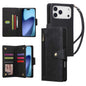 Magnetic Leather Wallet Card Holder Compatible with iPhone 17 Pro Max Black