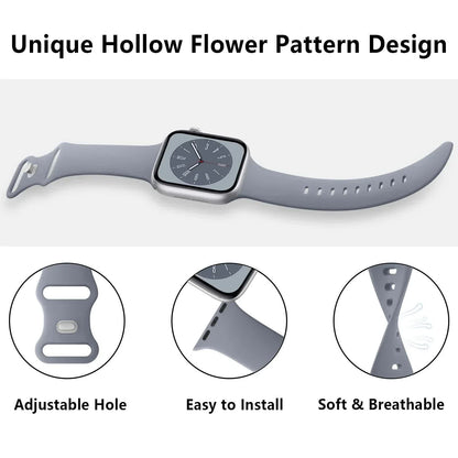 Soft Silicone Band for Compatible with Apple Watch Series 8 7 6 5 4 3 SE and Ultra, Apple, Smoky Purple, 38mm 40mm 41mm 42mm 44mm 45mm 49mm